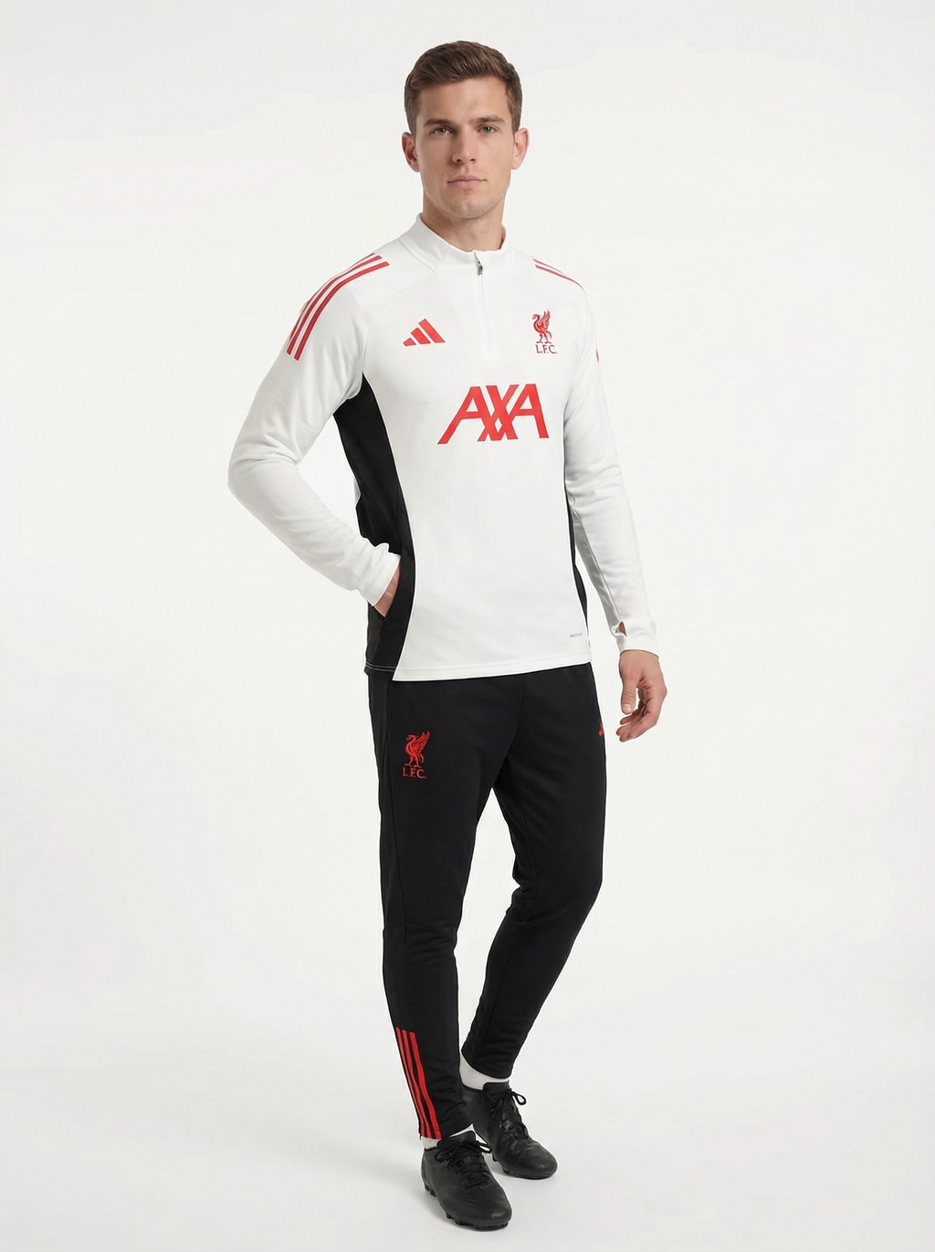 2025/2026 LIVERPOOL WHITE AND BLACK X RED TRACKSUIT