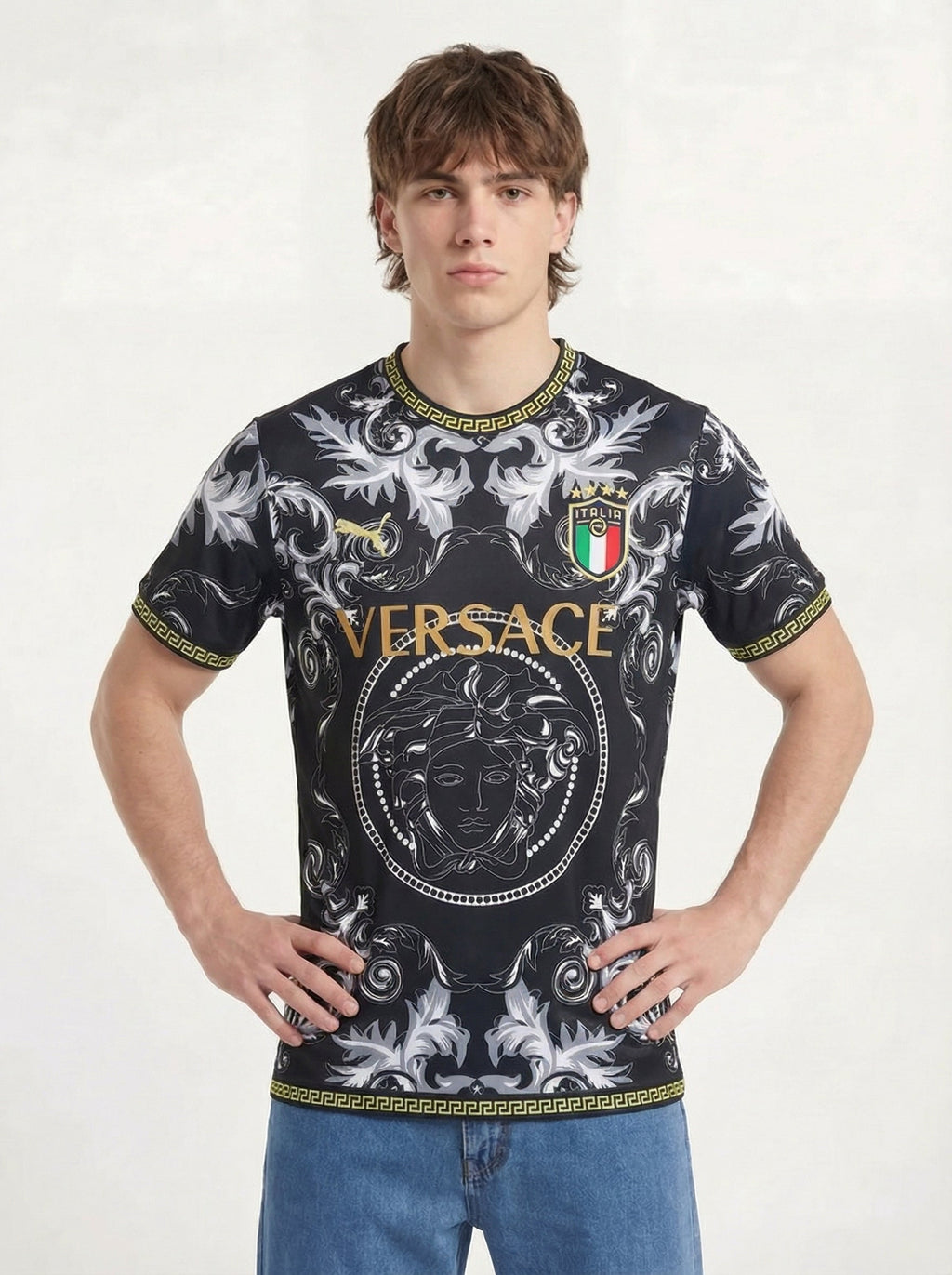 ITALY 2023 CONCEPT VERSACE BLACK HOME SHIRT